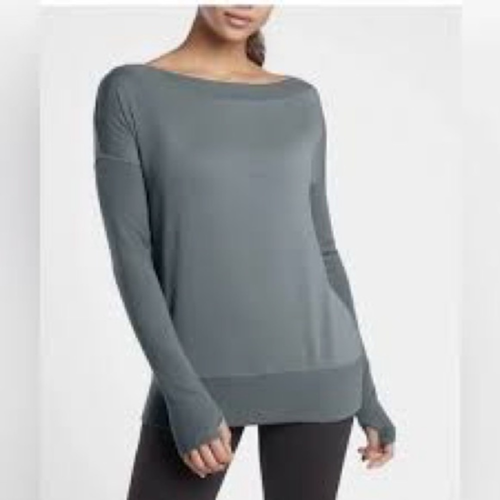 Athleta Studio Barre Gray Long Sleeve Top